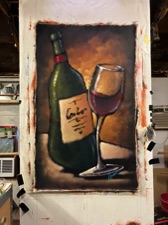 Doug Hunt, Wacky Wine painting on canvas